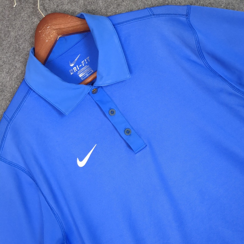 Nike Dri-FIT Mens Golf Polo Shirt Blue‎ Short Sleeve Swoosh Size Medium